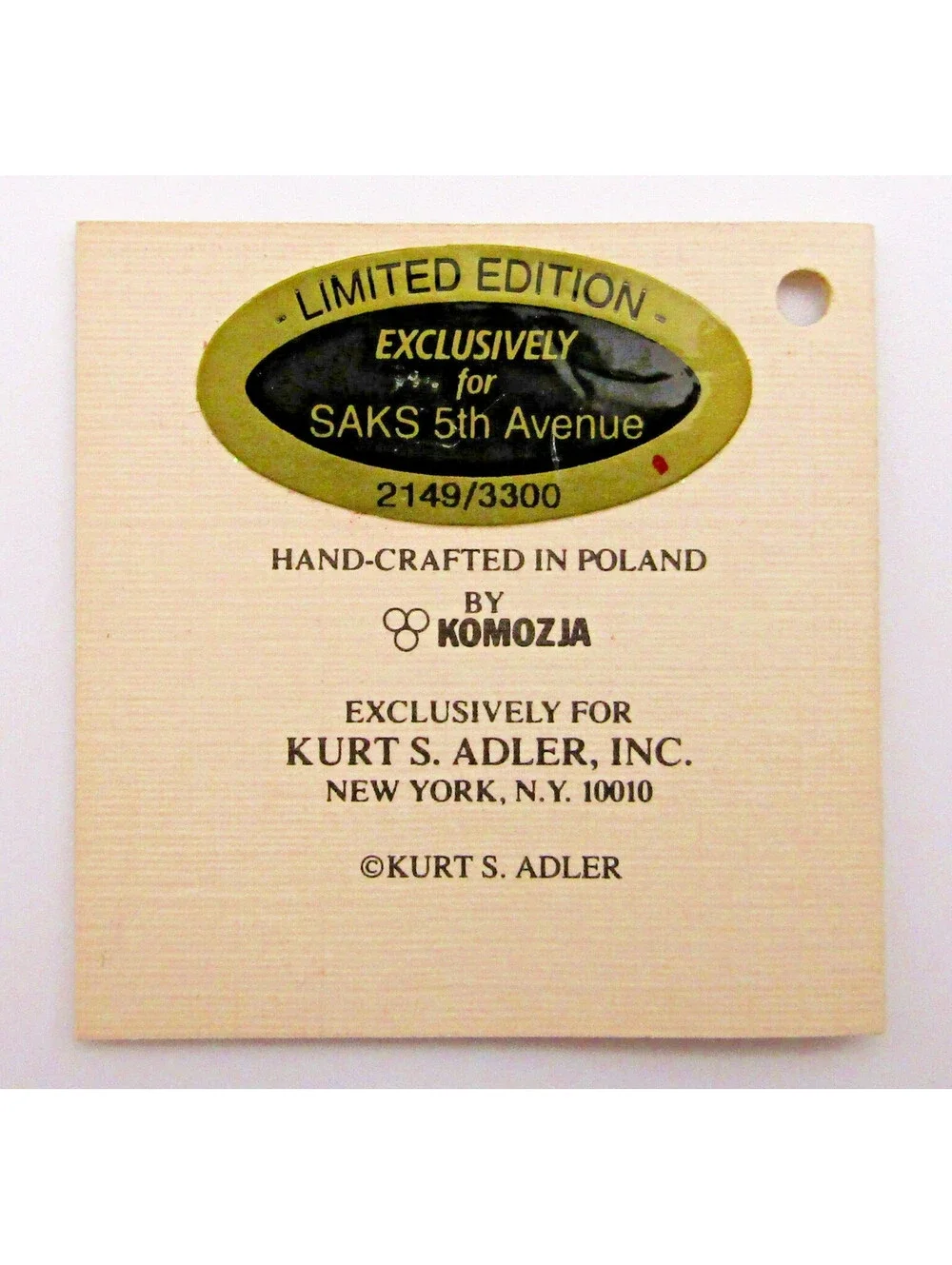 Kurt S. Adler Komozja Polonaise Santa Shops at Saks Ornament